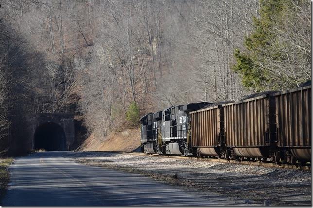 NS 8133-4016. Approaching Dry Fork Tunnel No. 3 at Summit.