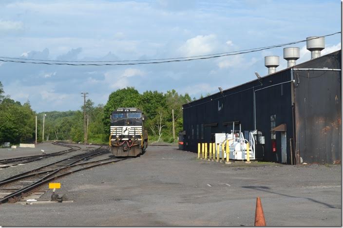 Conrail based their crews here as does NS now. Curiously NS has held onto Hazleton and the industrial park while Reading & Northern has almost everything else (including trackage rights). NS 9370 is parked at the diesel shop. Hazleton PA.