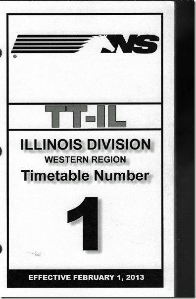 NS Illinois 2013. Timetable 1.