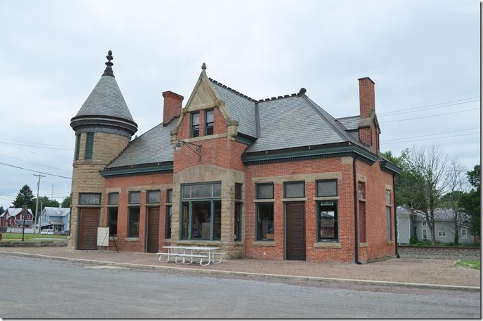 The beautifully restored former Toledo & Ohio Central depot in Bucyrus. The NS Sandusky District is in the background. The former Pennsy main line is to the right. ex-T&OC depot. Bucyrus.
