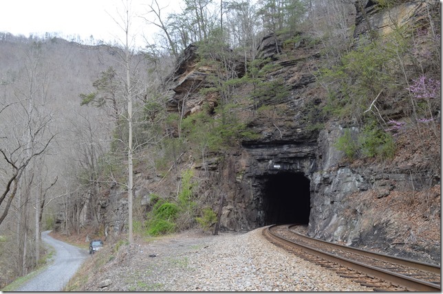 From Bradshaw we turned west on the Dry Fork Branch. This is the east portal of NS Carlos Tunnel.