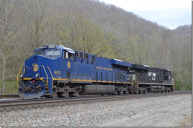 NS ES44AC pusher 8103-8006 in the middle track at Powhatan. Kyle.