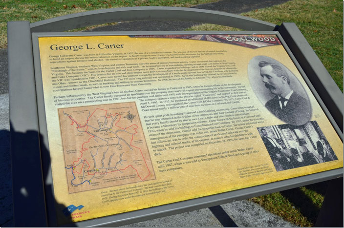 Coalwood WV interpretive sign - George L Carter.