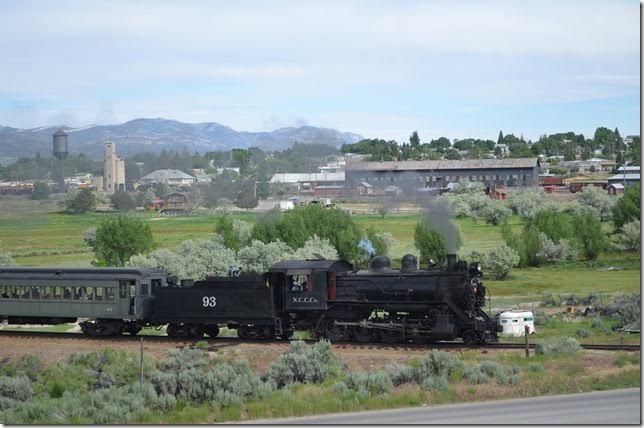 No 93 heads west out the ore line which skirts downtown Ely. View 2.