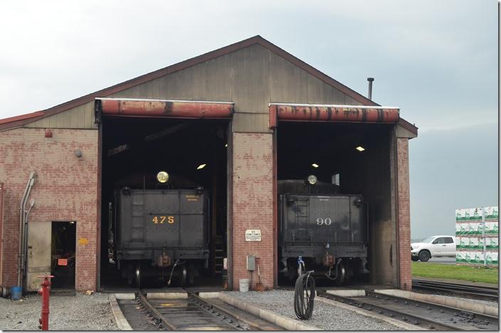 That stack of lumber on the right is the hint that SRR is a common carrier also. It is unloaded from rail and stored until the customer needs it. Strasburg engine house.