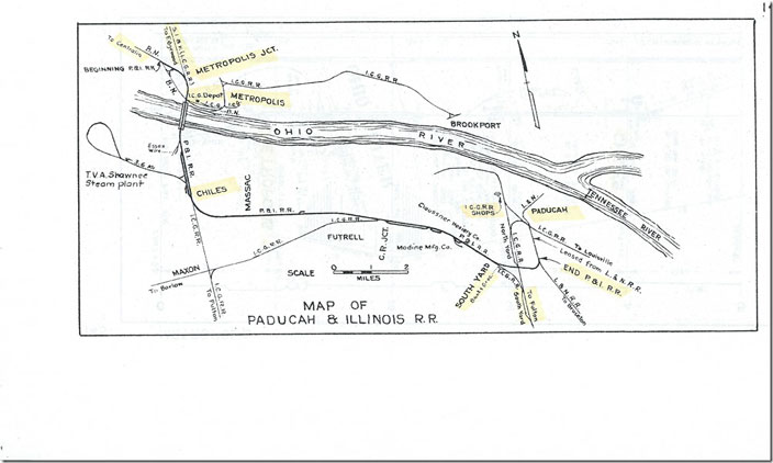Paducah & Illinois RR map.