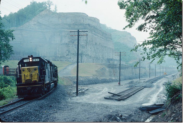 C&O No. 97 passes the west end of the cut on 07-02-1978. Pikeville KY.