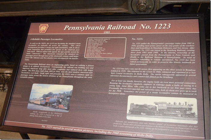 PRR 1223 display board. Click on image for a larger view.