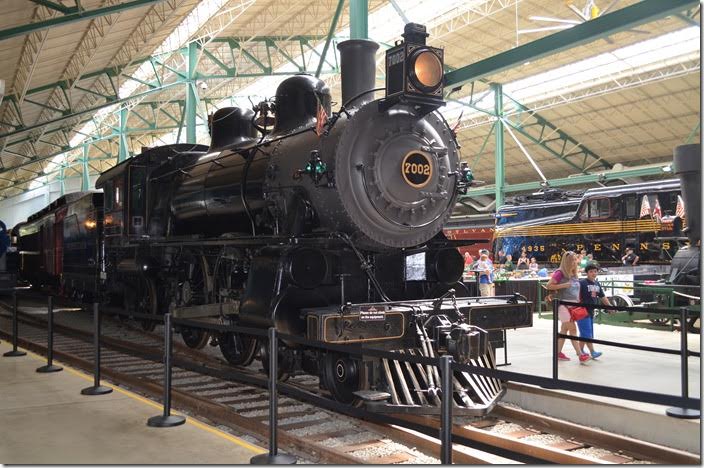 PRR 4-4-2 E7s 7002. Built Juniata Shops 1902 for passenger service. Built as 8063, but reclassified as E2 7002 in 1948 to represent world’s record speed holder. The original 7002 has been scrapped prior to that date.