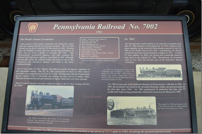 PRR 7002 display board. Click on image for a larger view.