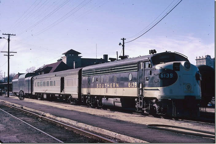 Southern 6139. This area looks different now, but the station still serves Amtrak’s Crescent and local North Carolina-funded trains. 12-23-73.