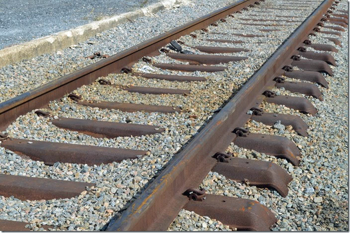 NS steel ties on the siding where the Lynchburg Amtrak train used to be parked. Lynchburg VA.