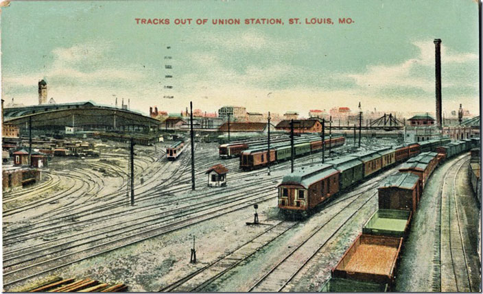 Postcard. St Louis Union Station. Ca. 1909.