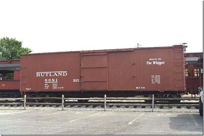 Rutland box 6081 was built in 1924 and acquired in 1999. The railroad introduced “The Whippet” in 1939 as a fast freight route between Boston and Norwood NY. The slogan was painted on rolling stock, cabooses and at least one locomotive. Strasburg.