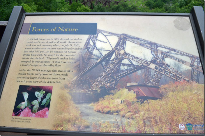 Kinzua Bridge State Park PA. Forces of Nature plaque.