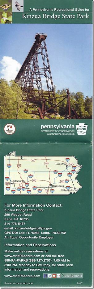Kinzua Bridge State Park. Brochure cover.