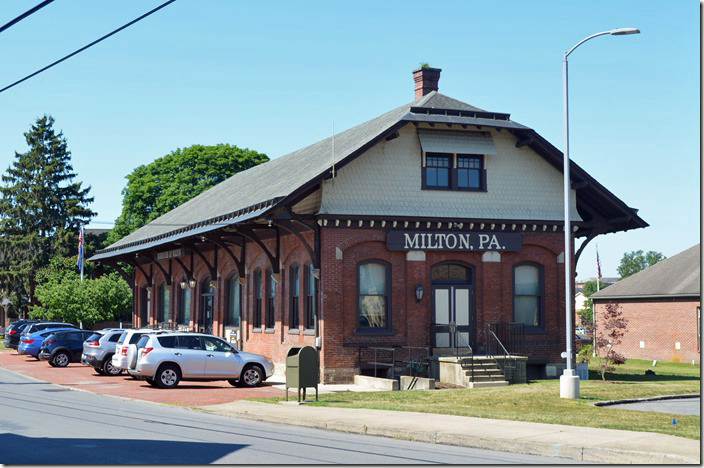 The former Reading freight station has been repurposed as borough offices. Milton PA.