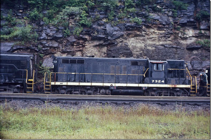 PC GP9 7324 is ex-NYC built in 1955. Horseshoe Curve.