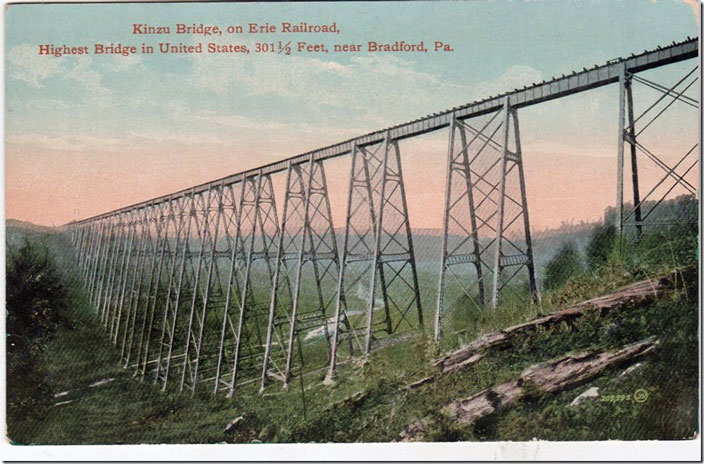 This new steel bridge was built in 1900. Erie Kinzu bridge. Bradford PA.