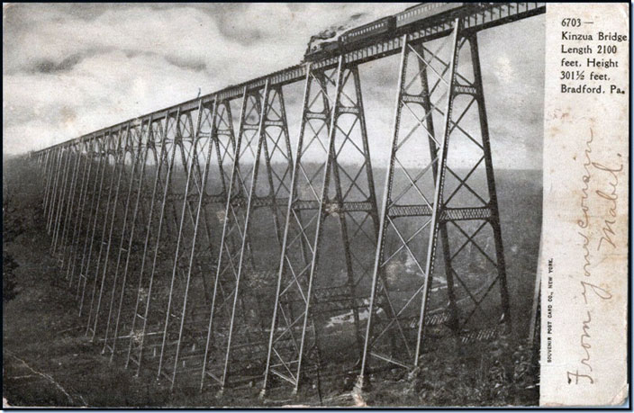 Postcard mailed in 1907. Erie Kinzua bridge.