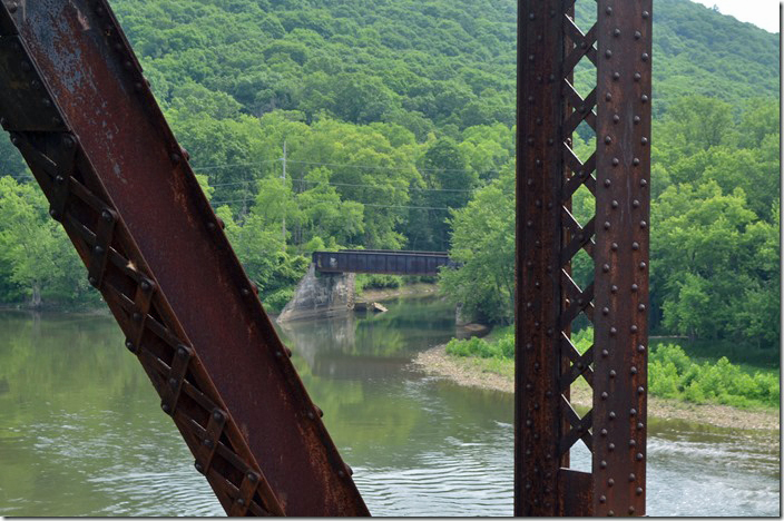 The former PRR Allegheny River line which is now another trail. The PRR and NYC never connected here but the rail trails do. Belmar PA bridge PRR.