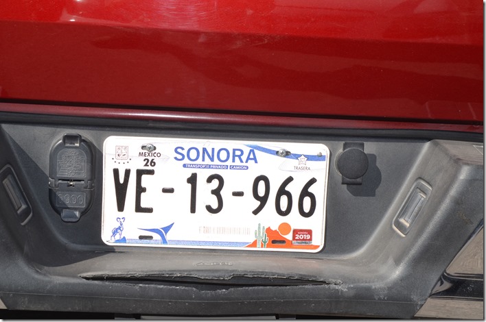 I had never seen a Sonora Mexico license plate before!