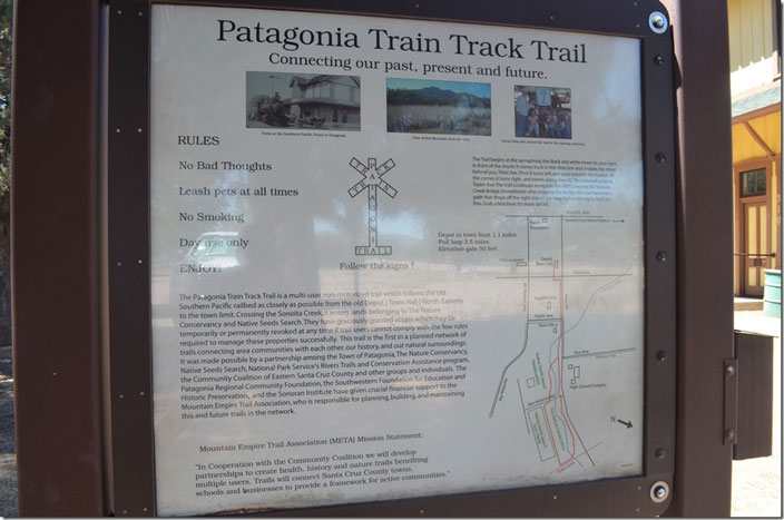Patagonia Train Track plaque. ex-SP depot Patagonia NM.