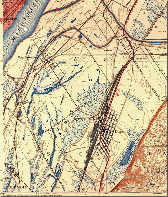 Cahokia, IL-MO, 1:24,000 quad, 1949, USGS.