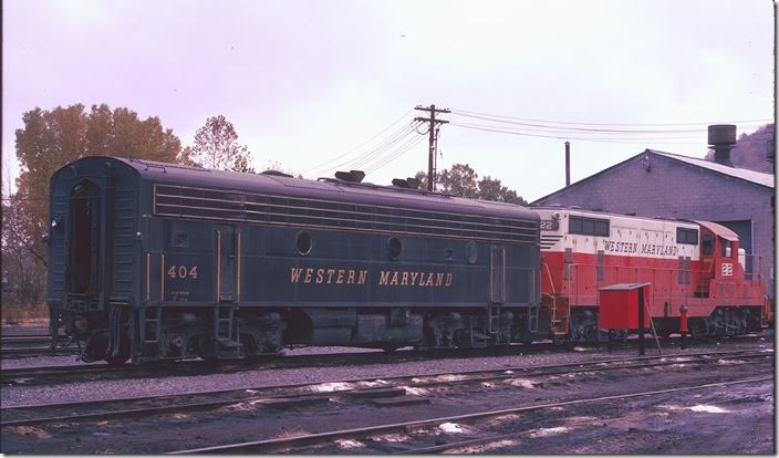 F9b 404 and GP7 22. Oct 20, 1974. Even at this date late in their careers, first generation WM power didn’t look worn out! WM Ridgeley WV.