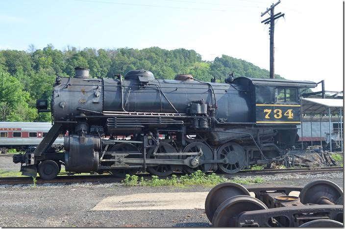 734 looks very similar to a WM H-7 or H-8 2-8-0 which were built about the same time. WMSR 734. View 3.