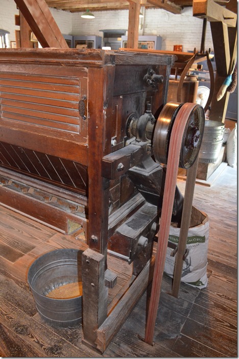 A belt driven grist mill. Metamora IN.