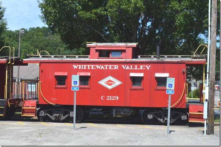 WVRR caboose C2129 was built in 1927 as a class I-5. They were built by B&O shops at Washington IN, and Mt. Clare MD. This cab was acquired by the WVRR in 1974. Connersville IN.