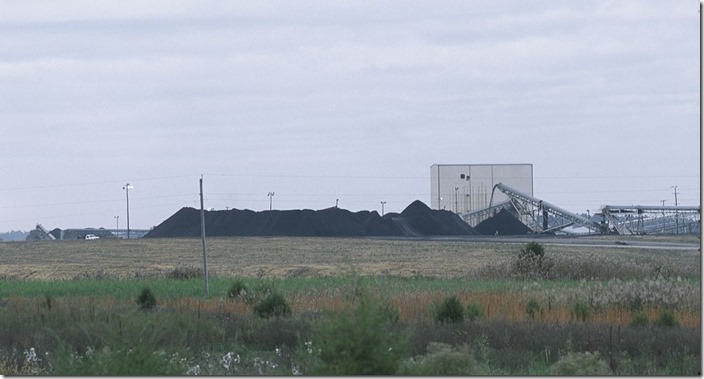 Closer view of the coal stockpile and prep. plant.